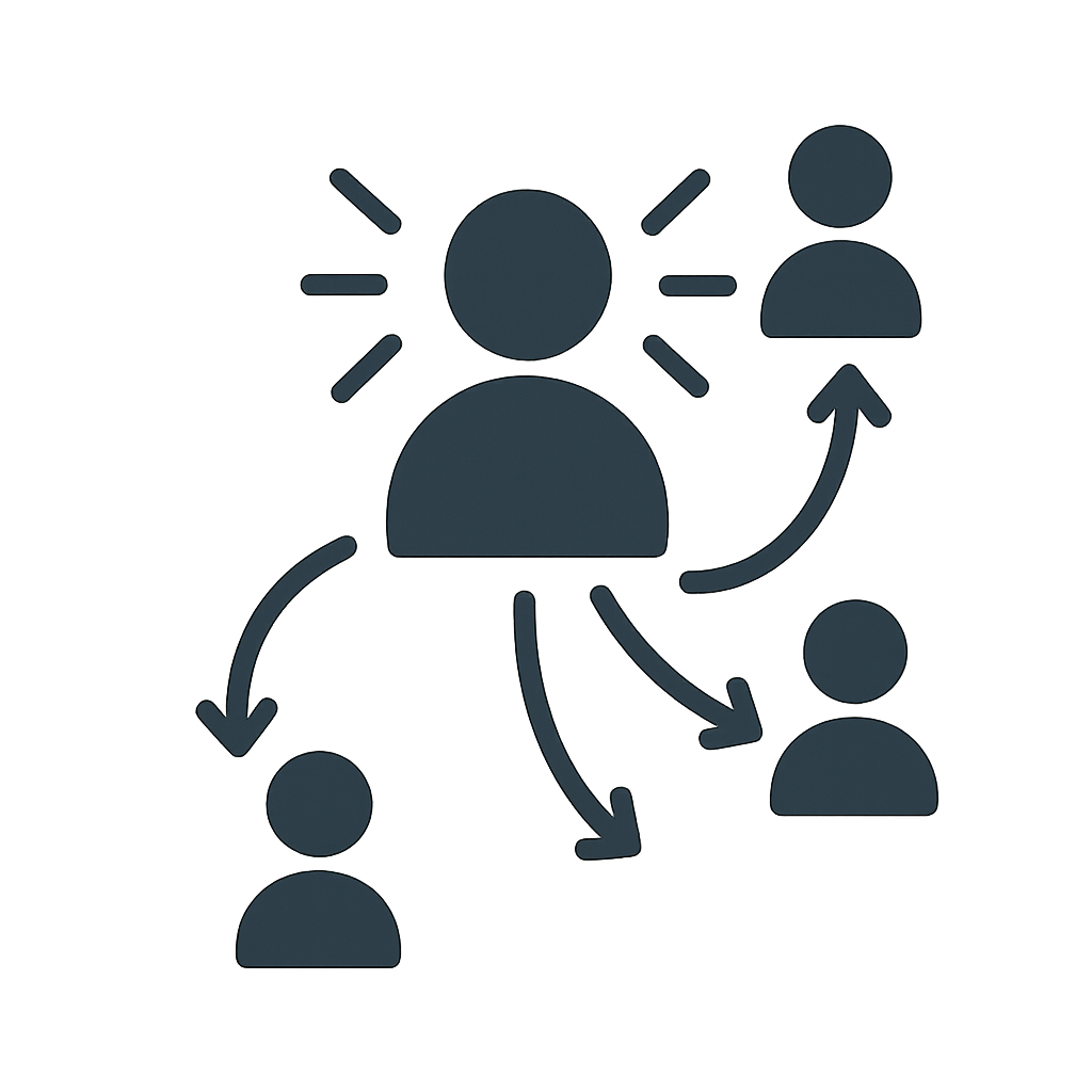 Icon representing social reach  no text